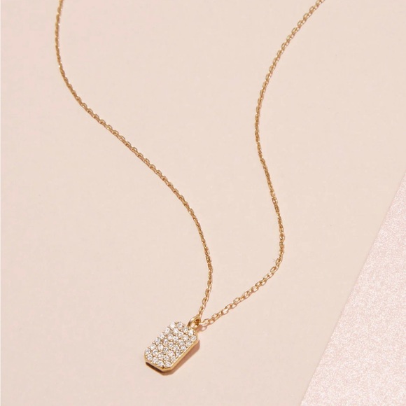 NEW Stone and Strand Tagged Diamond Pendant Necklace Gold - Picture 3 of 4